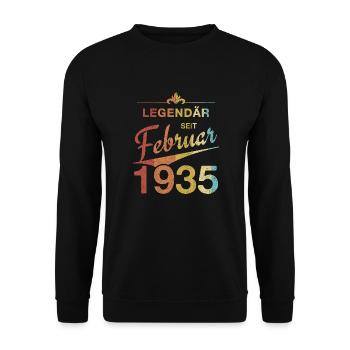 90th Birthday Legendary February 1935 Volume 35 - Unisex Sweatshirt - black - Front - Alina (178cm) & Michal (187cm)