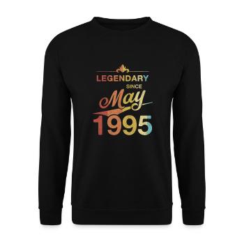 30th Birthday Legendary since May 1995 Born in '95 - Unisex Sweatshirt - black - Front - Alina (178cm) & Michal (187cm)