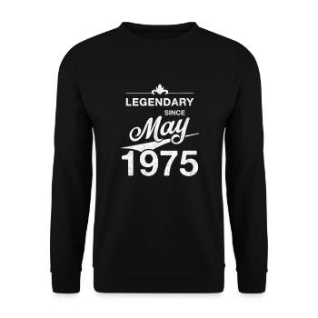 50th Birthday Legendary since May 1975 Volume 75 - Unisex Sweatshirt - black - Front - Alina (178cm) & Michal (187cm)