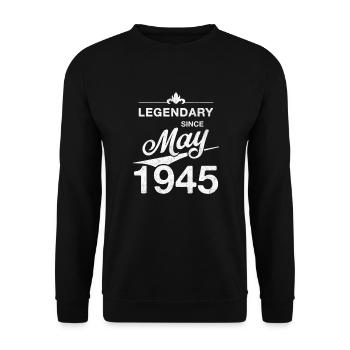 80th Birthday Legendary since May 1945 Volume 45 - Unisex Sweatshirt - black - Front - Alina (178cm) & Michal (187cm)