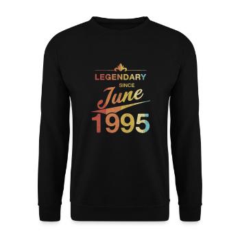 30th Birthday Legendary since June 1995 Born in '95 - Unisex Sweatshirt - black - Front - Alina (178cm) & Michal (187cm)