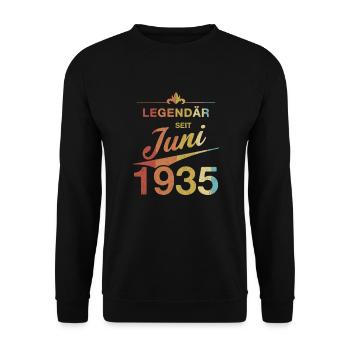 90th Birthday Legendary since June 1935 Volume 35 - Unisex Sweatshirt - black - Front - Alina (178cm) & Michal (187cm)