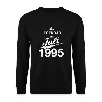 30th Birthday Legendary since July 1995 Volume 95 - Unisex Sweatshirt - black - Front - Alina (178cm) & Michal (187cm)