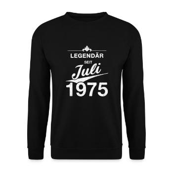 50th Birthday Legendary since July 1975 Volume 75 - Unisex Sweatshirt - black - Front - Alina (178cm) & Michal (187cm)