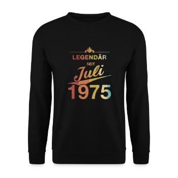 50th Birthday Legendary since July 1975 Volume 75 - Unisex Sweatshirt - black - Front - Alina (178cm) & Michal (187cm)