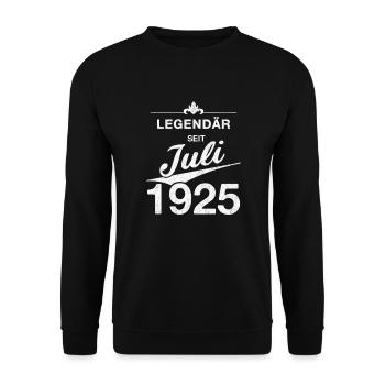 100e anniversaire Légendaire depuis juillet 1925 - Sweat-shirt Unisexe - noir - Devant - Alina (178cm) & Michal (187cm)