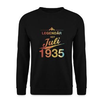 90th Birthday Legendary since July 1935 Volume 35 - Unisex Sweatshirt - black - Front - Alina (178cm) & Michal (187cm)