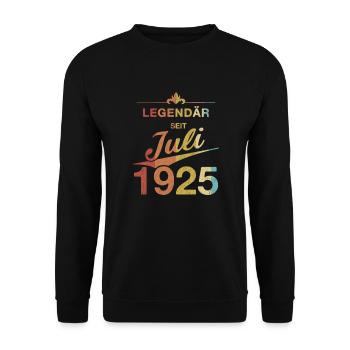 100e anniversaire Légendaire depuis juillet 1925 - Sweat-shirt Unisexe - noir - Devant - Alina (178cm) & Michal (187cm)