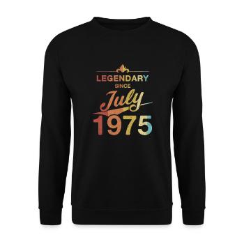 50th Birthday Legendary since July 1975 Volume 75 - Unisex Sweatshirt - black - Front - Alina (178cm) & Michal (187cm)