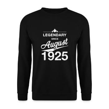 100e anniversaire Légendaire depuis août 1925 - Sweat-shirt Unisexe - noir - Devant - Alina (178cm) & Michal (187cm)