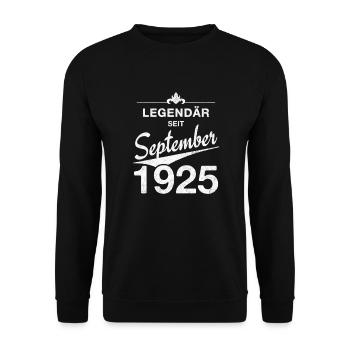 100e anniversaire Légendaire depuis septembre 1925 - Sweat-shirt Unisexe - noir - Devant - Alina (178cm) & Michal (187cm)