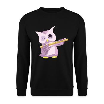 hibou hibou doux FLOTTE musique Déclaration Fun cadeau - Sweat-shirt Unisexe - noir - Devant - Alina (178cm) & Michal (187cm)