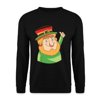 Kobold Fabel Leprechaun Flagge Germany Geschenk - Unisex Pullover - Schwarz - Vorne - Alina (178cm) & Michal (187cm)