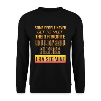 Volleyball Mom or Dad bring up present - Unisex Sweatshirt - black - Front - Alina (178cm) & Michal (187cm)
