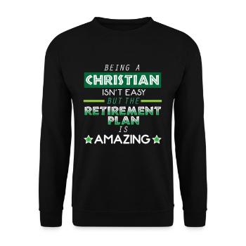 Etre chrétien n'est pas facile - Christianity Pension - Sweat-shirt Unisexe - noir - Devant - Alina (178cm) & Michal (187cm)