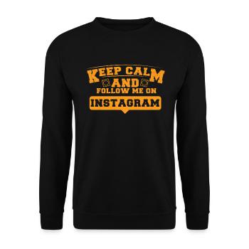 Keep calm and follow me on instagram - Unisex Pullover - Schwarz - Vorne - Alina (178cm) & Michal (187cm)