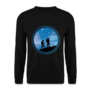 Hiking The Milky Way Space Travel - Unisex Sweatshirt - black - Front - Alina (178cm) & Michal (187cm)
