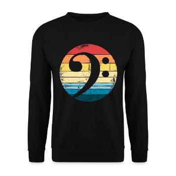 Bassist Bass BassEr Retro Bass Wrench - Unisex Sweatshirt - black - Front - Alina (178cm) & Michal (187cm)