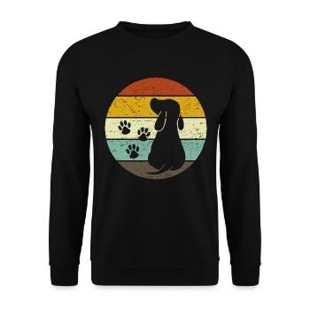 Cocker Spaniel Hundeliebe Hundeliebhaber Pfoten - Unisex Pullover - Schwarz - Vorne - Alina (178cm) & Michal (187cm)