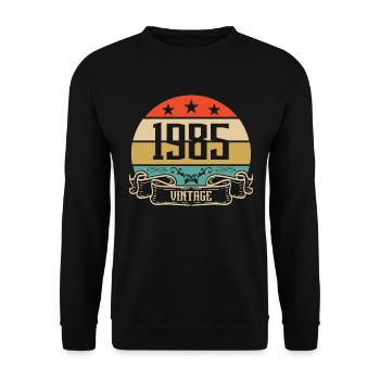 1985 Vintage Birthday Retro Classic - Sweat-shirt Unisexe - noir - Devant - Alina (178cm) & Michal (187cm)