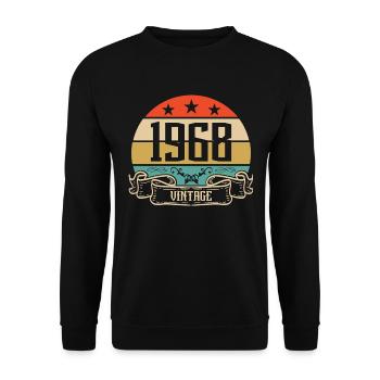 1968 Vintage Birthday Retro Classic - Sweat-shirt Unisexe - noir - Devant - Alina (178cm) & Michal (187cm)