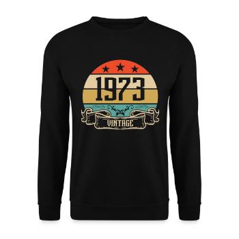 1973 Vintage Birthday Retro Classic - Sweat-shirt Unisexe - noir - Devant - Alina (178cm) & Michal (187cm)