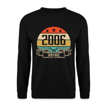 2006 Vintage Geburtstag Retro Classic - Unisex Pullover - Schwarz - Vorne - Alina (178cm) & Michal (187cm)