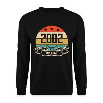 2002 Vintage Birthday Retro Classic - Sweat-shirt Unisexe - noir - Devant - Alina (178cm) & Michal (187cm)