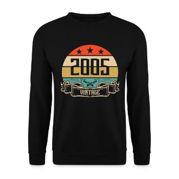 2005 Vintage Birthday Retro Classic - Sweat-shirt Unisexe - noir - Devant - Alina (178cm) & Michal (187cm)