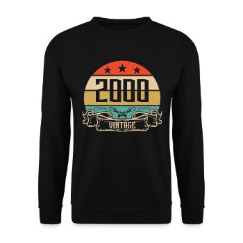 2000 Vintage Birthday Retro Classic - Sweat-shirt Unisexe - noir - Devant - Alina (178cm) & Michal (187cm)