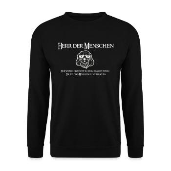 Herr der Menschen - Unisex Pullover - Schwarz - Vorne - Alina (178cm) & Michal (187cm)