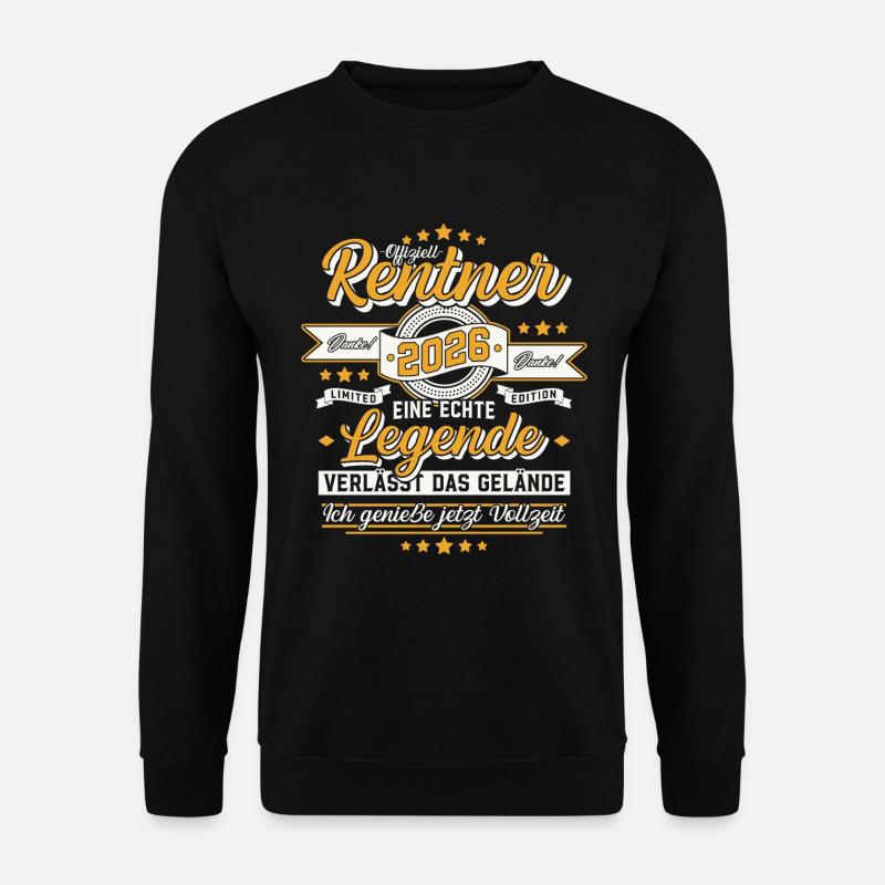 Rentner 2026 Legende verlässt das Gelände Geschenk - Unisex Pullover - Schwarz