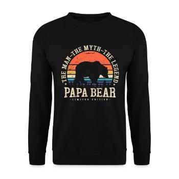 Papa Bear - Unisex Sweatshirt - black - Front - Alina (178cm) & Michal (187cm)