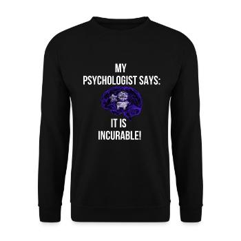 mon psychologue dit: Incurable joueur de plateau - Sweat-shirt Unisexe - noir - Devant - Alina (178cm) & Michal (187cm)