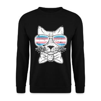 Katze Transsexuell LGBT Transgender - Unisex Pullover - Schwarz - Vorne - Alina (178cm) & Michal (187cm)
