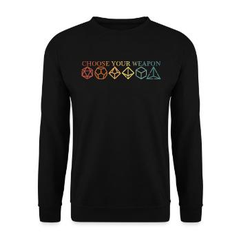 Game Master Dice RPG Dungeons Weapon Craps - Unisex Sweatshirt - black - Front - Alina (178cm) & Michal (187cm)