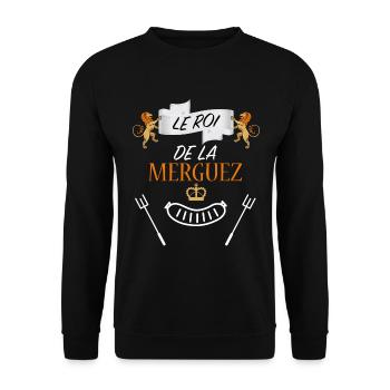 Le roi de la merguez humour barbeuc barbecue - Sweat-shirt Unisexe - noir - Devant - Alina (178cm) & Michal (187cm)