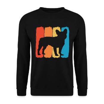 Französische Bulldogge French Bulldog Vintage - Unisex Pullover - Schwarz - Vorne - Alina (178cm) & Michal (187cm)