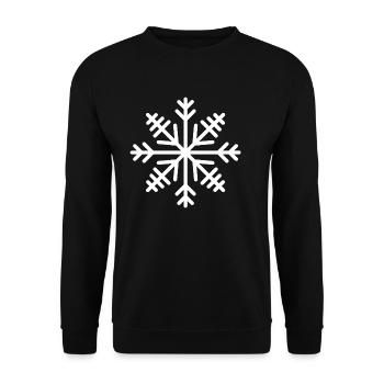Schneeflocke - Unisex Pullover - Schwarz - Vorne - Alina (178cm) & Michal (187cm)