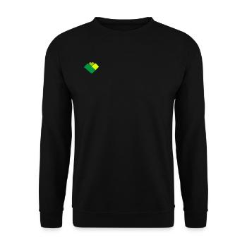 Herz in Grün - Unisex Pullover - Schwarz - Vorne - Alina (178cm) & Michal (187cm)