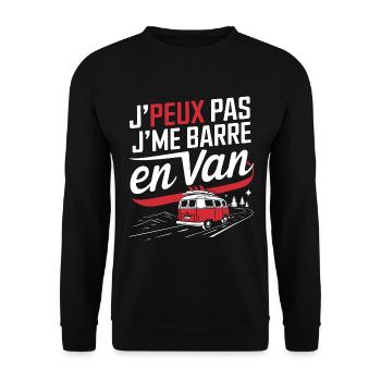 Ich kann nicht, ich habe einen Van - Unisex Pullover - Schwarz - Vorne - Alina (178cm) & Michal (187cm)