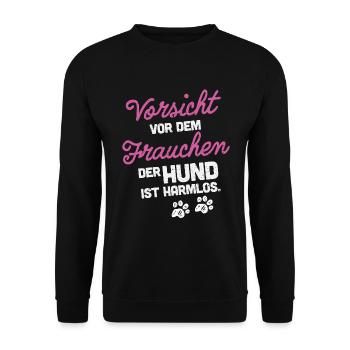 Hundebesitzerin Hundeliebhaberin Hündin Hund - Unisex Pullover - Schwarz - Vorne - Alina (178cm) & Michal (187cm)
