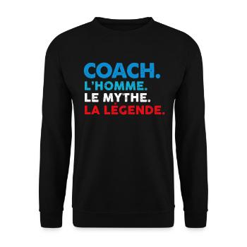 Coach l'homme le mythe la legende - Sweat-shirt Unisexe - noir - Devant - Alina (178cm) & Michal (187cm)