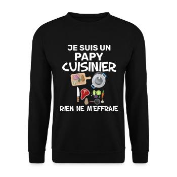 Cuisinier rien ne m'effraie idée cadeau homme - Sweat-shirt Unisexe - noir - Devant - Alina (178cm) & Michal (187cm)