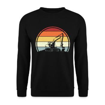Excavatrice - Sweat-shirt Unisexe - noir - Devant - Alina (178cm) & Michal (187cm)