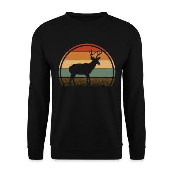 Cerf - Sweat-shirt Unisexe - noir - Devant - Alina (178cm) & Michal (187cm)
