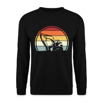 Excavatrice - Sweat-shirt Unisexe - noir - Devant - Alina (178cm) & Michal (187cm)