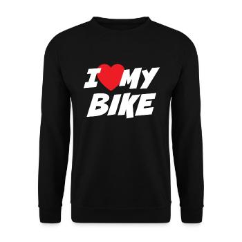 Ich liebe mein Fahrrad - Unisex Pullover - Schwarz - Vorne - Alina (178cm) & Michal (187cm)