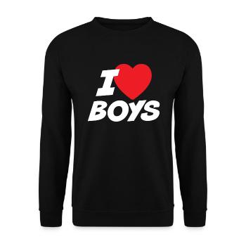 I Love Boys - Unisex Sweatshirt - black - Front - Alina (178cm) & Michal (187cm)