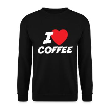 Ich liebe Kaffee - Unisex Pullover - Schwarz - Vorne - Alina (178cm) & Michal (187cm)